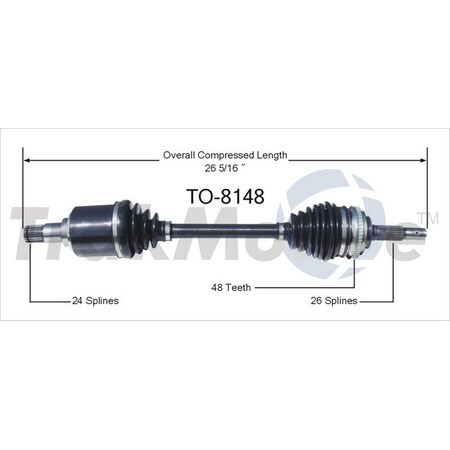 Surtrack Axle Cv Axle Shaft, To-8148 TO-8148